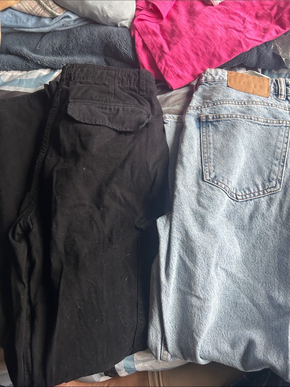 Black cargo Bottoms - Classic jean Comfortable Fit